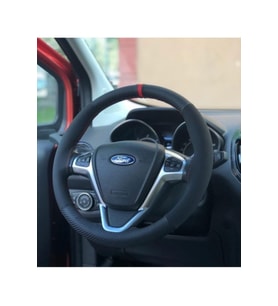 Ford Transit Araç Kırmızı Yüzüklü Karbon Nubuk Deri Direksiyon Kılıfı