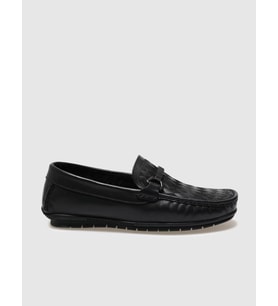 Hakiki Deri Siyah Kürklü Erkek Loafer