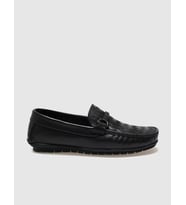 Hakiki Deri Siyah Kürklü Erkek Loafer