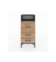 Arges Komodin Tek Raflı 3 Çekmeceli 44x30x96 Antrasit-Çam