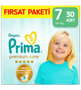 Prima Premium Care 7 Beden Bebek Bezi Ekonomik Paket 30 Adet