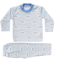 Erkek Bebek Bulut Desenli Alt Üst Mavi 2'li Pijama Takım