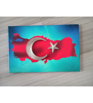 Kanvas Zemin Üstüne Türk Bayrağı(20x30 cm)