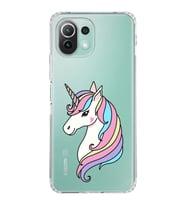 Xiaomi  Mi 11 Lite  Kamera Korumalı Kapak Unicorn Tasarımlı Şeffaf  Kılıf
