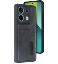 Redmi Note 13 Pro 4G Kılıf Sara Kartvizitli Deri Kılıf - Siyah