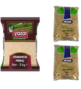 Yazar Osmancık Pirinç 5 Kg. + Yeşil Mercimek 5 Kg.