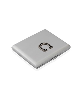 Zekupp Gümüş Gri At Nalı Temalı Metal Sigara Tabakası