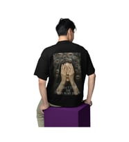 Beynimin içindekileri durduramıyorum baskılı Oversize T-shirt (Siyah)