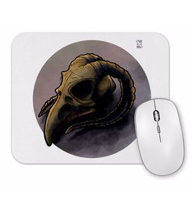 Skull Bird  Branca Mouse Pad