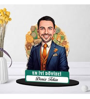 Kişiye Özel Erkek Dövizciye Hediye Karikatürlü Biblo