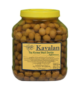 İyi Tarım Uyg. Yeni Sezon 2025-26 / 2100 gr Süzme Ağırlık - Ayvalık Taş Kırma Yeşil Zeytin ORTA BOY -3000cc-