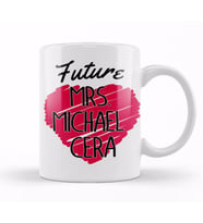 Future Mrs Michael Cera Love Heart Kupa Bardak Porselen