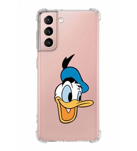 Samsung Galaxy S21  Köşe Korumalı Antişok Kapak Donald Duck Tasarımlı Şeffaf  Kılıf