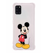 Samsung Galaxy A31  Köşe Korumalı Antişok Kapak Mickey Mouse Tasarımlı Şeffaf  Kılıf