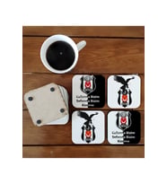 Ghostbastır Design Beşiktaş Dekoratif Ahşap Bardak Altlığı Seti 026