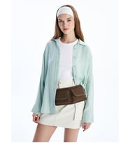 LCWAIKIKI Classic Turkuaz Oversize Kadın Gömlek Tunik