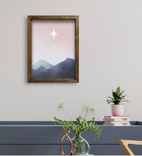 BK Gift Otel Odası Konseptli Doğal Masif Ahşap Çerçeveli Tablo 45x65cm-83