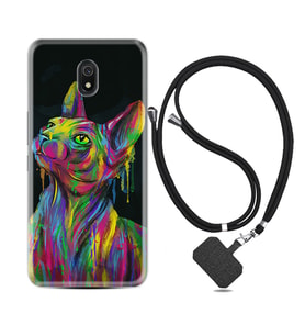 Xiaomi Redmi 8A 8 Pro 9C 9T 10C 11T Pro Kılıf Boyun Askılı Silikon Color Cat 1754