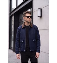 Torba Cep Kontrast Yaka Ceket/Mont