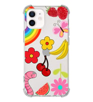 PrintiFy Apple iPhone 12 Mini Uyumlu Water Color 5 Baskılı Şeffaf Köşe Korumalı Antişok Kılıf