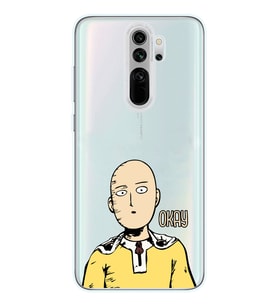 Redmi Note 8 Pro Uyumlu One Punch Man Tasarımlı Şeffaf Telefon Kılıfı