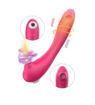 3 in1 Emiş Ve Titreşim Özellikli Bükülebilir Dildo Vibratör