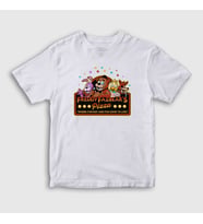 Presmono Unisex Çocuk Beyaz Pizza Fnaf Five Nights At Freddy's T-Shirt 471511tt (Beyaz)