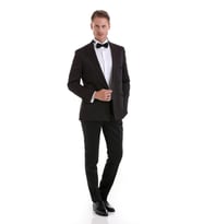 Hatemoğlu Bordo Slim Fit Düz Sivri Yaka Klasik Kruvaze Smokin Damatlık