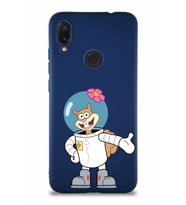 Xiaomi Redmi Note 7 Soft Premier Kapak Sandy Tasarımlı Silikon Kılıf - Lacivert (Şeffaf)