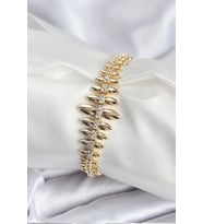 Pirinç VIP Seri Gold Renk Sıralı Damla Model Kadın Bileklik 5886 - SSSSSS2045-1463