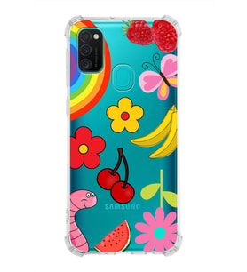 PrintiFy Samsung Galaxy M30S Uyumlu Water Color 5 Baskılı Şeffaf Köşe Korumalı Antişok Kılıf