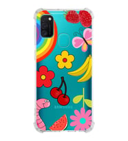 PrintiFy Samsung Galaxy M30S Uyumlu Water Color 5 Baskılı Şeffaf Köşe Korumalı Antişok Kılıf