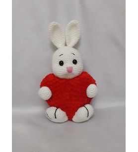 Kalpli Tavşan Amigurumi Organik Oyuncak