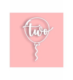 Two Yazılı 2 Yaş  Balon Pasta Süsü