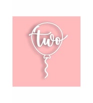 Two Yazılı 2 Yaş  Balon Pasta Süsü