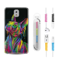 Samsung Note 3 4 5 8 9 20 Ultra 10 Lite Kılıf Kablo Koruma Spiral Silikon Color Cat 1754