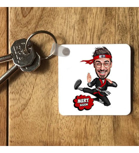 Kişiye Özel Karateci Karikatürlü Anahtarlık