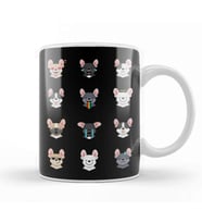 French Bulldog Emoji Kupa Bardak Porselen