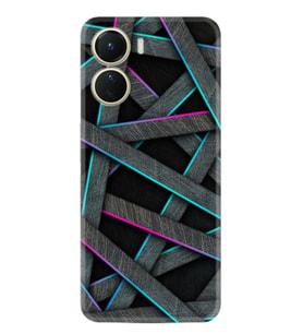 Vivo Y16 Kılıf Silikon Desen Özel Seri Gri Zigzag 1706