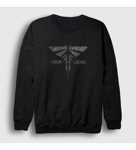 Presmono Unisex Siyah Endure And Survive V2 Oyun Last Of Us Sweatshirt 357851tt