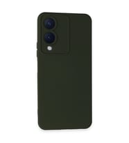 Vivo Y17s Kılıf Nano İçi Kadife Silikon - Koyu Yeşil