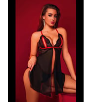 Fantezia Night Kadın Sexi Transparan Tül Askılı Fantezi Gecelik Tül 2093