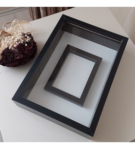 25x35 Cm Siyah Renkli Fotoğraf Alanlı Model Tasarım Gül Kutusu Anı Çerçevesi! Yeni Model Çerçeve!(Fotoğraf Hediye)