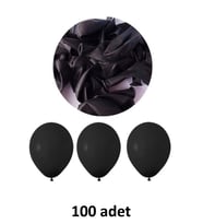 Siyah Balon 12" - 30 cm Lateks Siyah Renk Balon 100'lu Paket