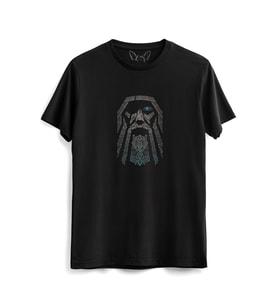 Vikings Baskılı  Siyah Tshirt