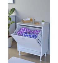 Eliusta Sare 65 cm Beyaz Sepetli Banyo Dolabı,Mutfak Dolabı 65x75x32,5 cm Oyuncak Sepeti Çok Amaçlı Dolap