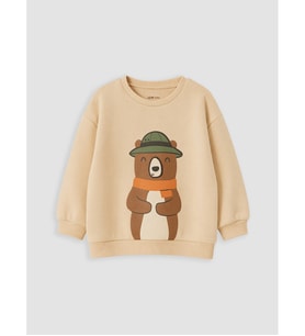 LCW baby Bej Baskılı Erkek Bebek Sweatshirt