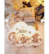 Bebek Kapı Süsü Takı Yastığı Bubble Set (Antik Bej)