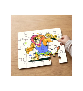 Güçlü Aslan Tasarımlı 24 Parça Ahşap Çocuk Puzzle MPK0652