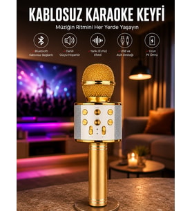 Taşınabilir Karaoke Mikrofon: Hafıza Kart Girişli, Etkileyici